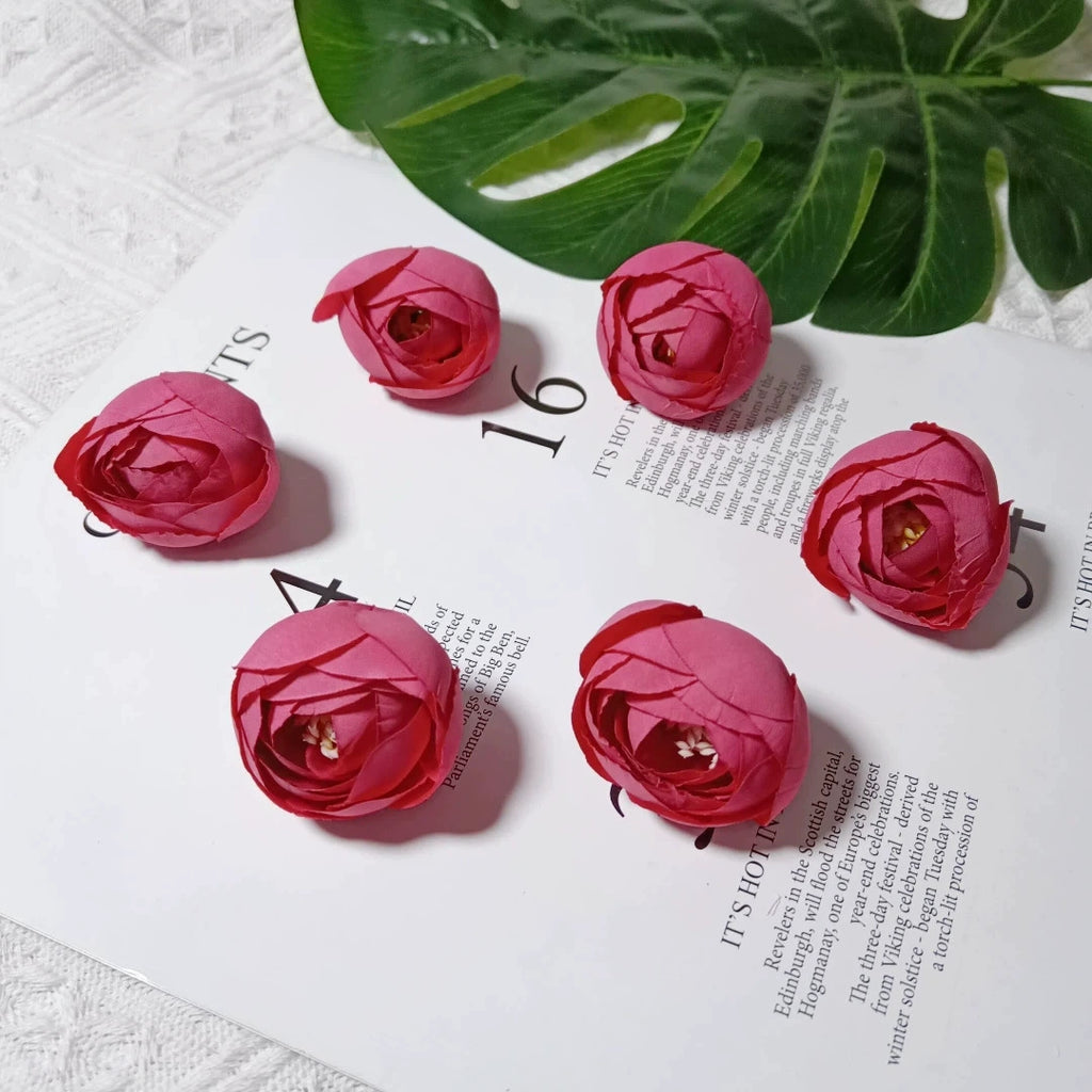 Lot de 10 Boutons de Rose Thé Rétro, 3,5cm, Qualité Réaliste pour DIY Mariage, Déco Champêtre, Guirlande, Ambiance Bohème Chic