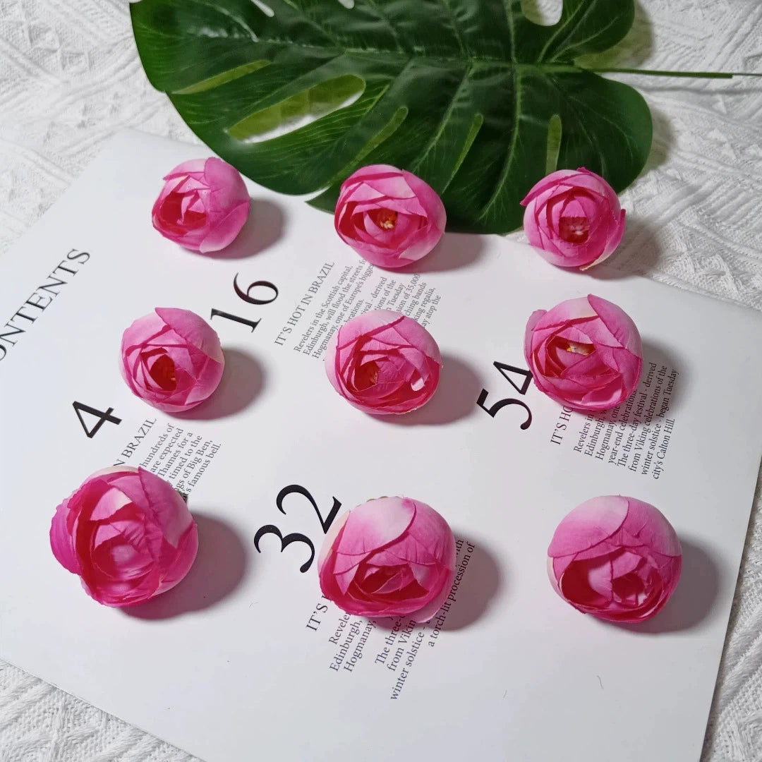 Lot de 10 Boutons de Rose Thé Rétro, 3,5cm, Qualité Réaliste pour DIY Mariage, Déco Champêtre, Guirlande, Ambiance Bohème Chic
