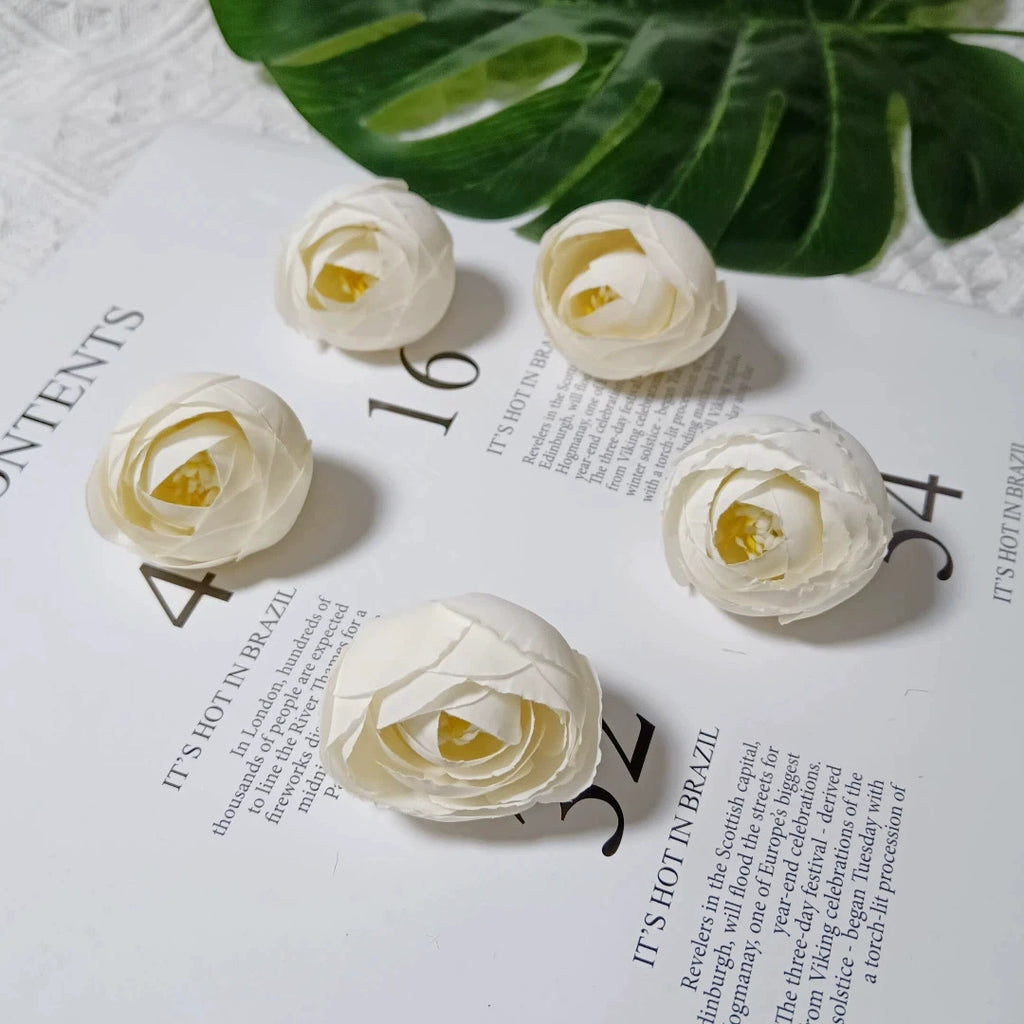 Lot de 10 Boutons de Rose Thé Rétro, 3,5cm, Qualité Réaliste pour DIY Mariage, Déco Champêtre, Guirlande, Ambiance Bohème Chic
