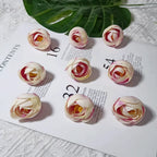 Lot de 10 Boutons de Rose Thé Rétro, 3,5cm, Qualité Réaliste pour DIY Mariage, Déco Champêtre, Guirlande, Ambiance Bohème Chic