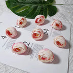 Lot de 10 Boutons de Rose Thé Rétro, 3,5cm, Qualité Réaliste pour DIY Mariage, Déco Champêtre, Guirlande, Ambiance Bohème Chic