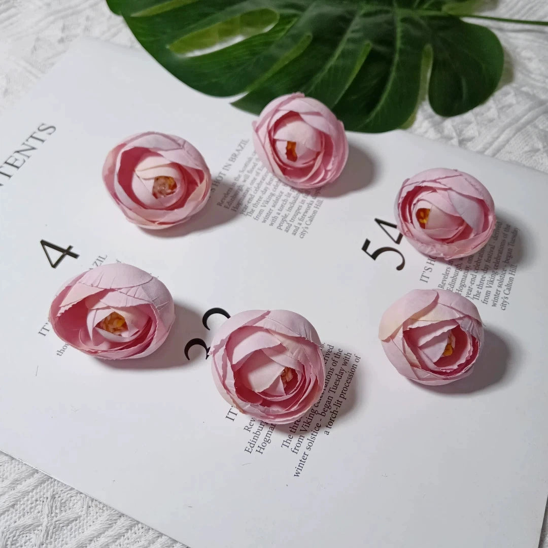 Lot de 10 Boutons de Rose Thé Rétro, 3,5cm, Qualité Réaliste pour DIY Mariage, Déco Champêtre, Guirlande, Ambiance Bohème Chic