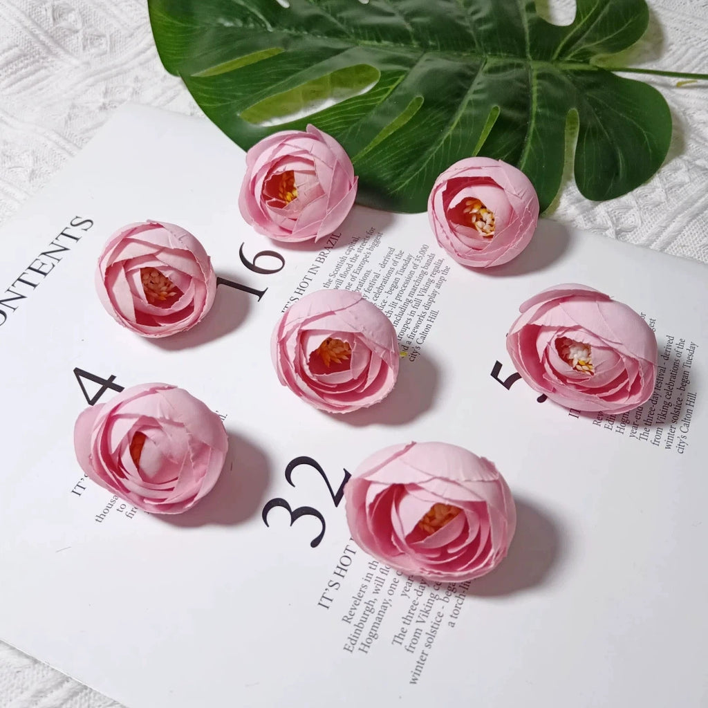 Lot de 10 Boutons de Rose Thé Rétro, 3,5cm, Qualité Réaliste pour DIY Mariage, Déco Champêtre, Guirlande, Ambiance Bohème Chic