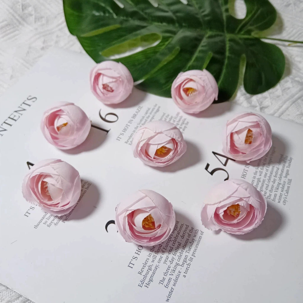 Lot de 10 Boutons de Rose Thé Rétro, 3,5cm, Qualité Réaliste pour DIY Mariage, Déco Champêtre, Guirlande, Ambiance Bohème Chic