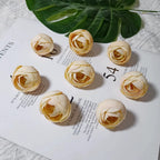 Lot de 10 Boutons de Rose Thé Rétro, 3,5cm, Qualité Réaliste pour DIY Mariage, Déco Champêtre, Guirlande, Ambiance Bohème Chic