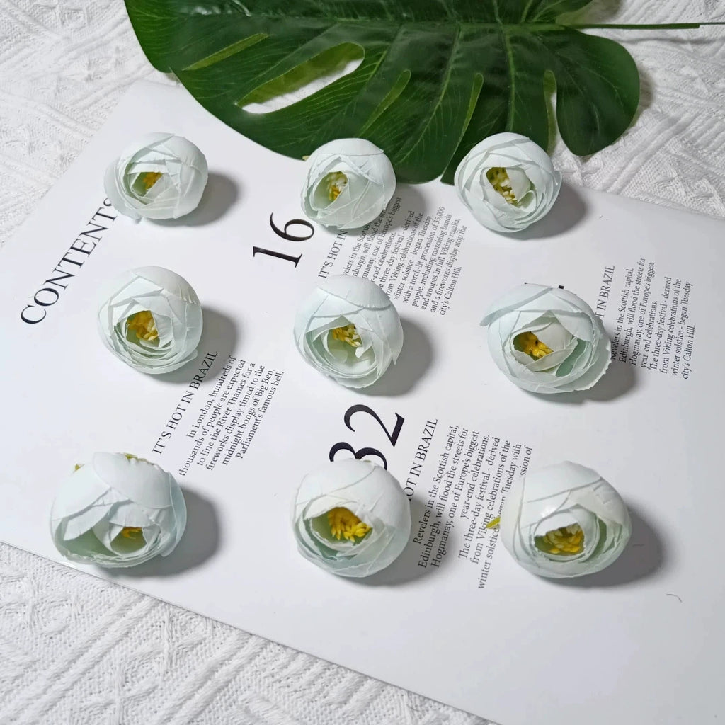 Lot de 10 Boutons de Rose Thé Rétro, 3,5cm, Qualité Réaliste pour DIY Mariage, Déco Champêtre, Guirlande, Ambiance Bohème Chic