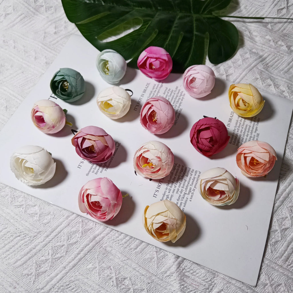 Lot de 10 Boutons de Rose Thé Rétro, 3,5cm, Qualité Réaliste pour DIY Mariage, Déco Champêtre, Guirlande, Ambiance Bohème Chic