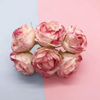 Bouquet de 6 Petites Roses Anciennes 10 cm, Charme Rétro et Champêtre, pour DIY Mariage, Décoration et Corsage