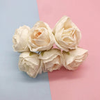 Bouquet de 6 Petites Roses Anciennes 10 cm, Charme Rétro et Champêtre, pour DIY Mariage, Décoration et Corsage