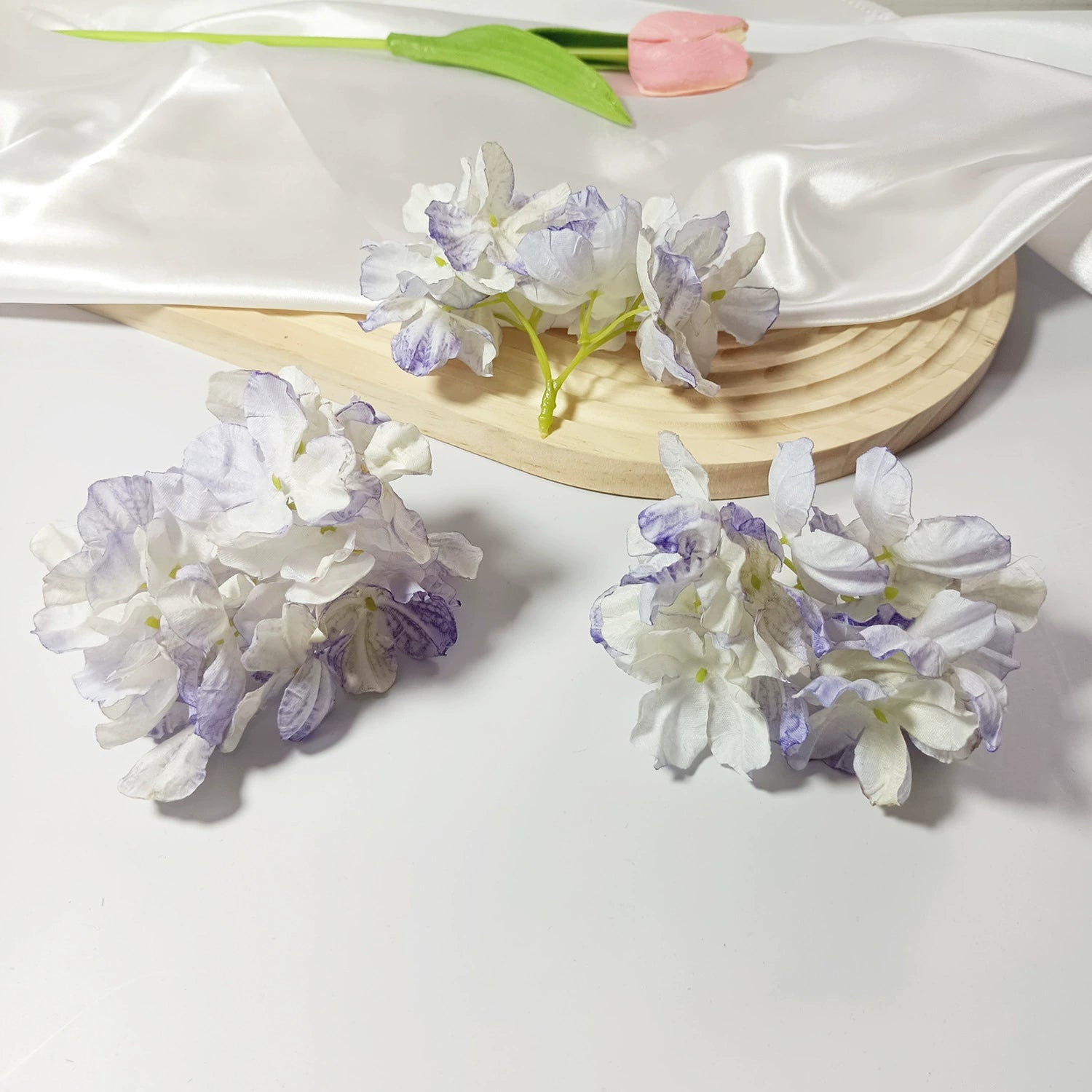 Têtes d'Hortensia Artificielles Vintage 5cm, Fleurs Effet Brûlé pour DIY, Mariage, Bouquet, Déco Champêtre, Vente en Gros