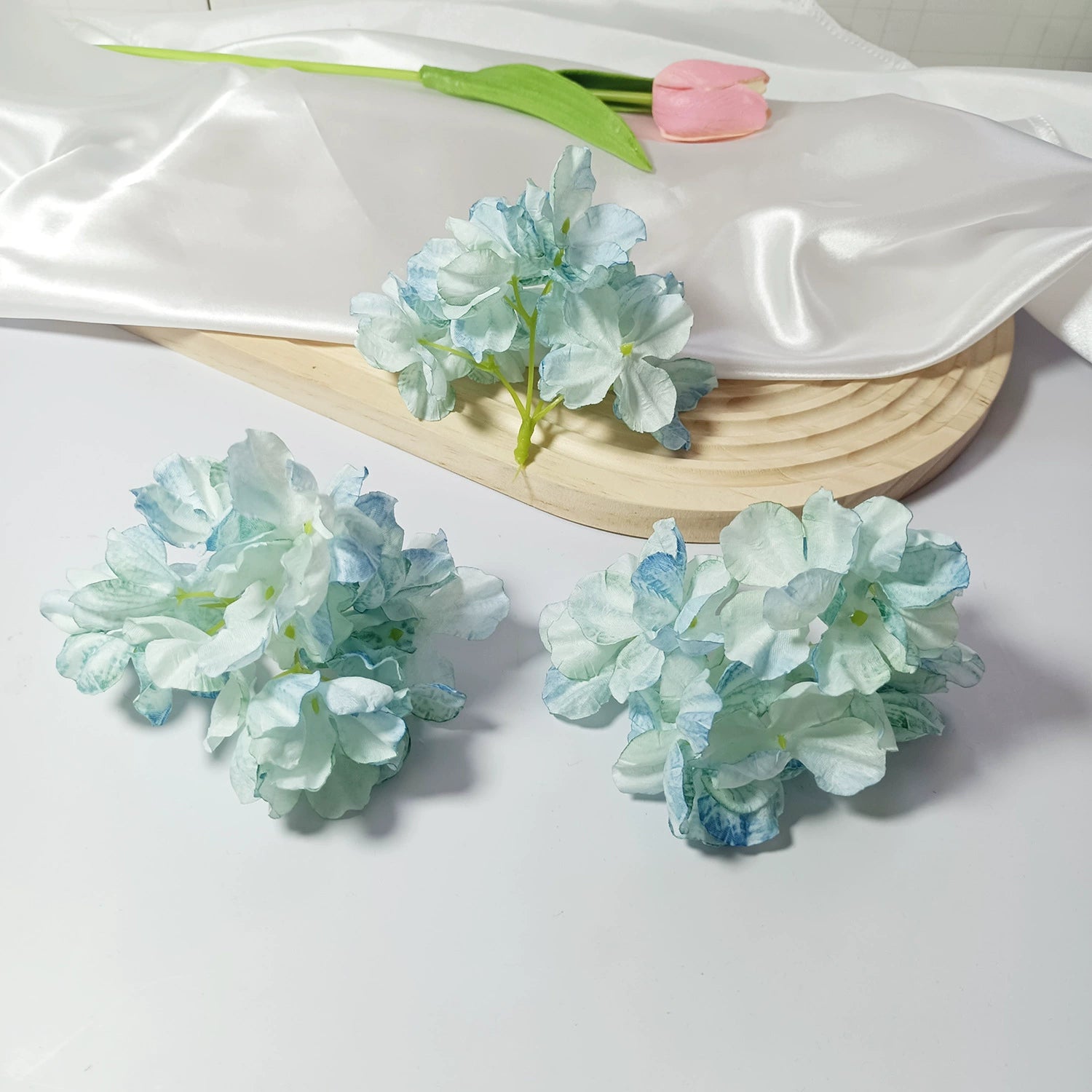 Têtes d'Hortensia Artificielles Vintage 5cm, Fleurs Effet Brûlé pour DIY, Mariage, Bouquet, Déco Champêtre, Vente en Gros