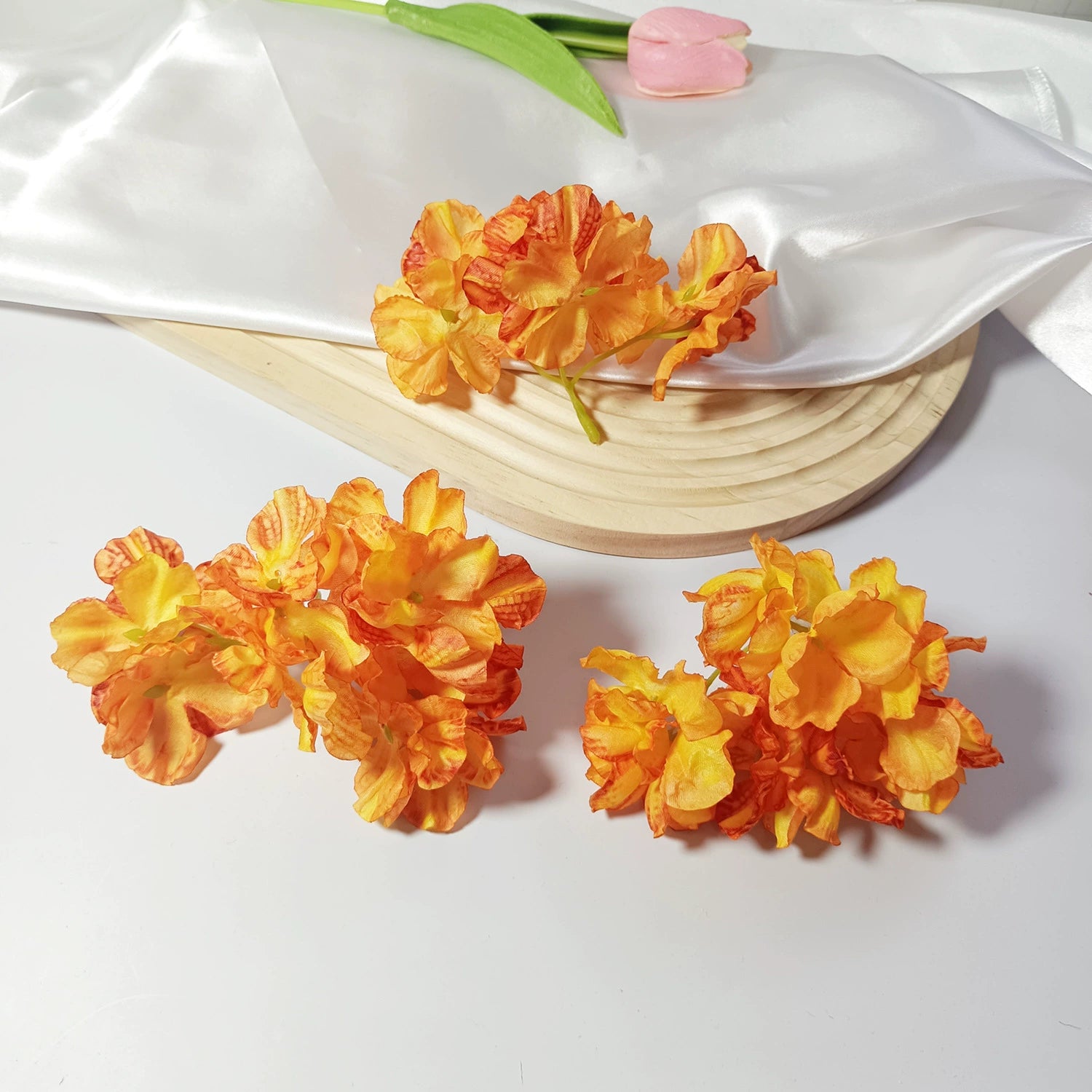 Têtes d'Hortensia Artificielles Vintage 5cm, Fleurs Effet Brûlé pour DIY, Mariage, Bouquet, Déco Champêtre, Vente en Gros