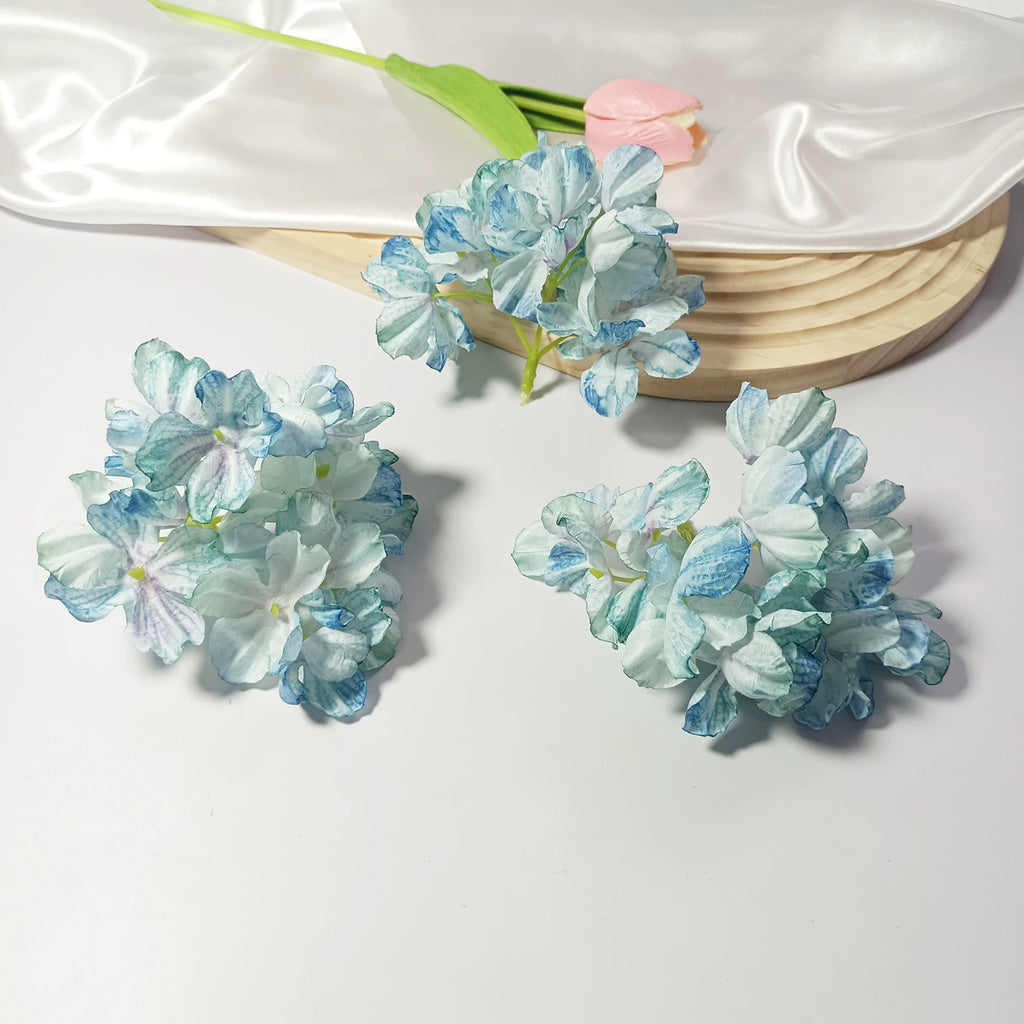 Têtes d'Hortensia Artificielles Vintage 5cm, Fleurs Effet Brûlé pour DIY, Mariage, Bouquet, Déco Champêtre, Vente en Gros