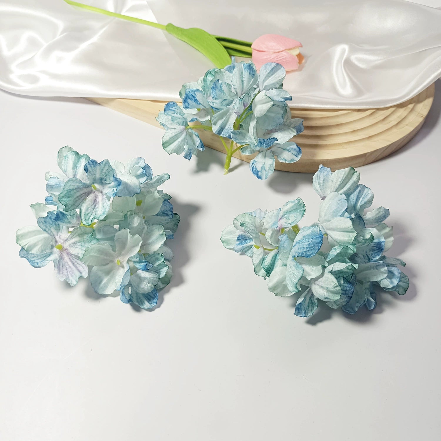Têtes d'Hortensia Artificielles Vintage 5cm, Fleurs Effet Brûlé pour DIY, Mariage, Bouquet, Déco Champêtre, Vente en Gros