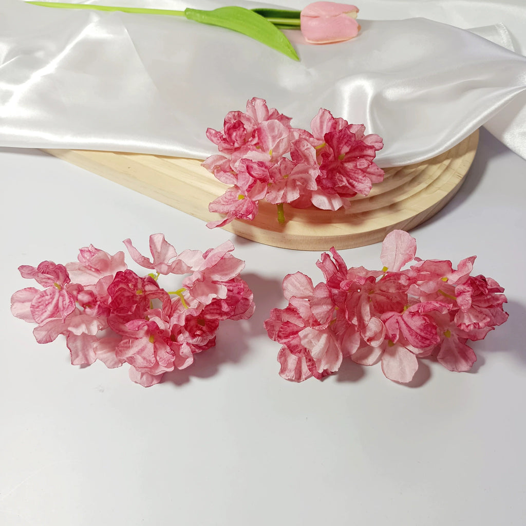 Têtes d'Hortensia Artificielles Vintage 5cm, Fleurs Effet Brûlé pour DIY, Mariage, Bouquet, Déco Champêtre, Vente en Gros