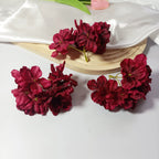 Têtes d'Hortensia Artificielles Vintage 5cm, Fleurs Effet Brûlé pour DIY, Mariage, Bouquet, Déco Champêtre, Vente en Gros