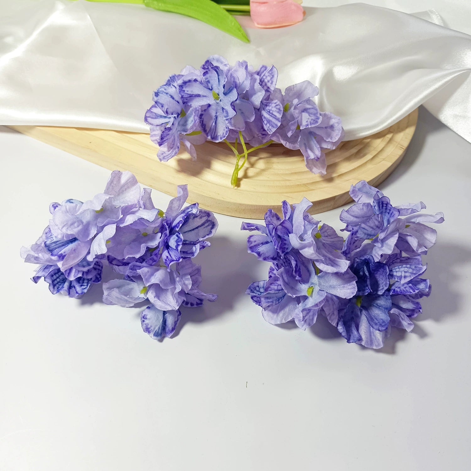 Têtes d'Hortensia Artificielles Vintage 5cm, Fleurs Effet Brûlé pour DIY, Mariage, Bouquet, Déco Champêtre, Vente en Gros