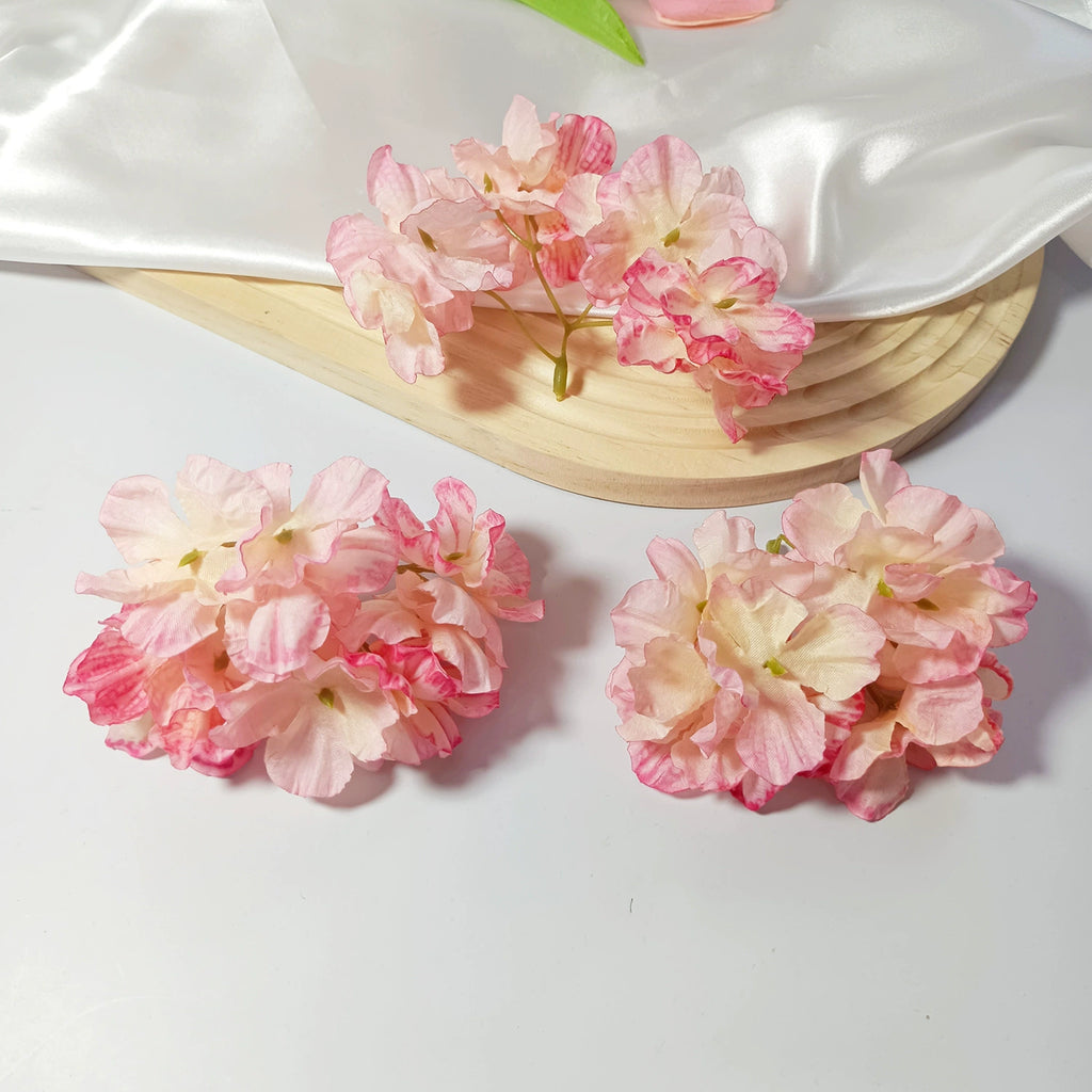 Têtes d'Hortensia Artificielles Vintage 5cm, Fleurs Effet Brûlé pour DIY, Mariage, Bouquet, Déco Champêtre, Vente en Gros