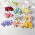 Têtes d'Hortensia Artificielles Vintage 5cm, Fleurs Effet Brûlé pour DIY, Mariage, Bouquet, Déco Champêtre, Vente en Gros