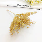 Petit Bouquet Artificiel Cèdre Doré 20 cm, Rameau de Pin pour DIY, Corsage Mariage, Décoration de Noël, Ambiance Élégante et Champêtre