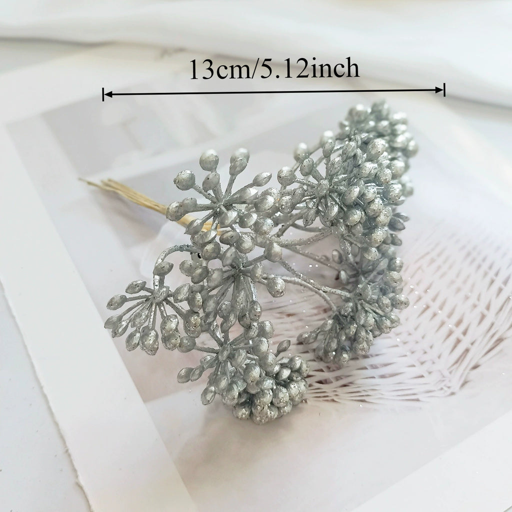 Petit Bouquet Artificiel Cèdre Doré 20 cm, Rameau de Pin pour DIY, Corsage Mariage, Décoration de Noël, Ambiance Élégante et Champêtre