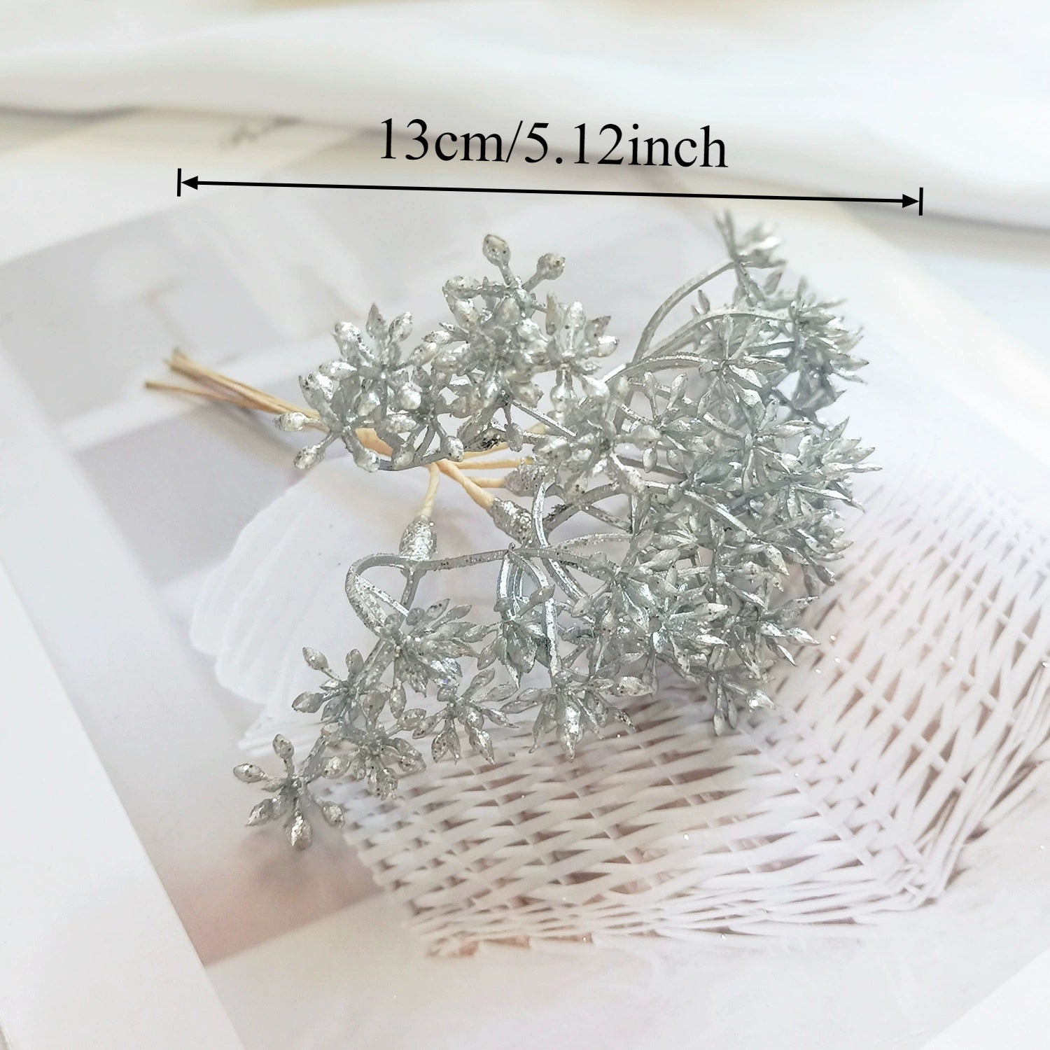 Petit Bouquet Artificiel Cèdre Doré 20 cm, Rameau de Pin pour DIY, Corsage Mariage, Décoration de Noël, Ambiance Élégante et Champêtre