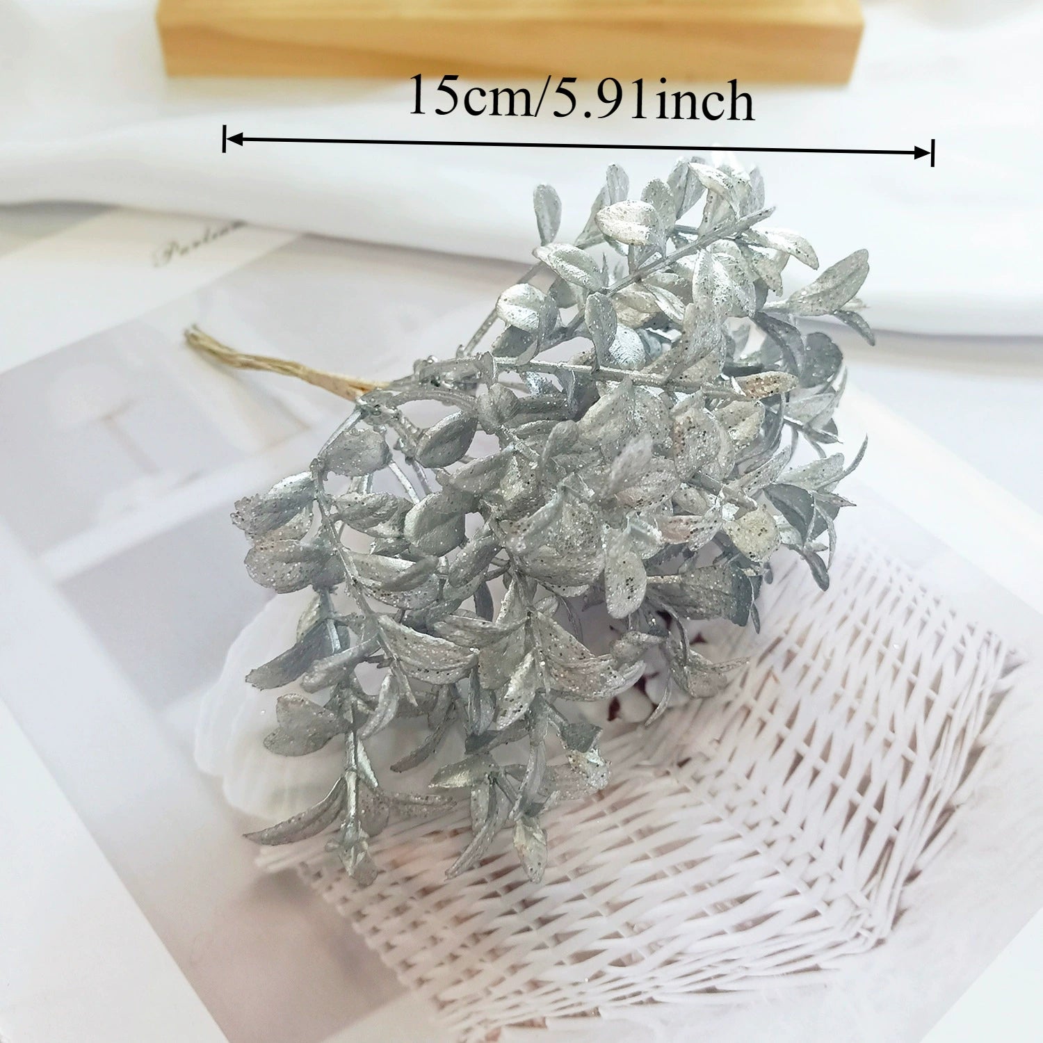 Petit Bouquet Artificiel Cèdre Doré 20 cm, Rameau de Pin pour DIY, Corsage Mariage, Décoration de Noël, Ambiance Élégante et Champêtre