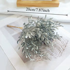 Petit Bouquet Artificiel Cèdre Doré 20 cm, Rameau de Pin pour DIY, Corsage Mariage, Décoration de Noël, Ambiance Élégante et Champêtre