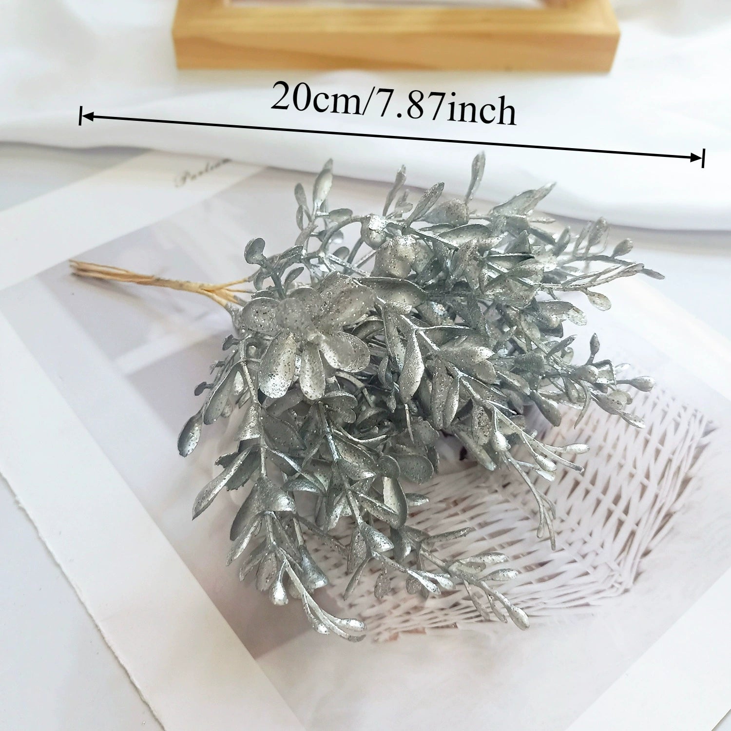 Petit Bouquet Artificiel Cèdre Doré 20 cm, Rameau de Pin pour DIY, Corsage Mariage, Décoration de Noël, Ambiance Élégante et Champêtre