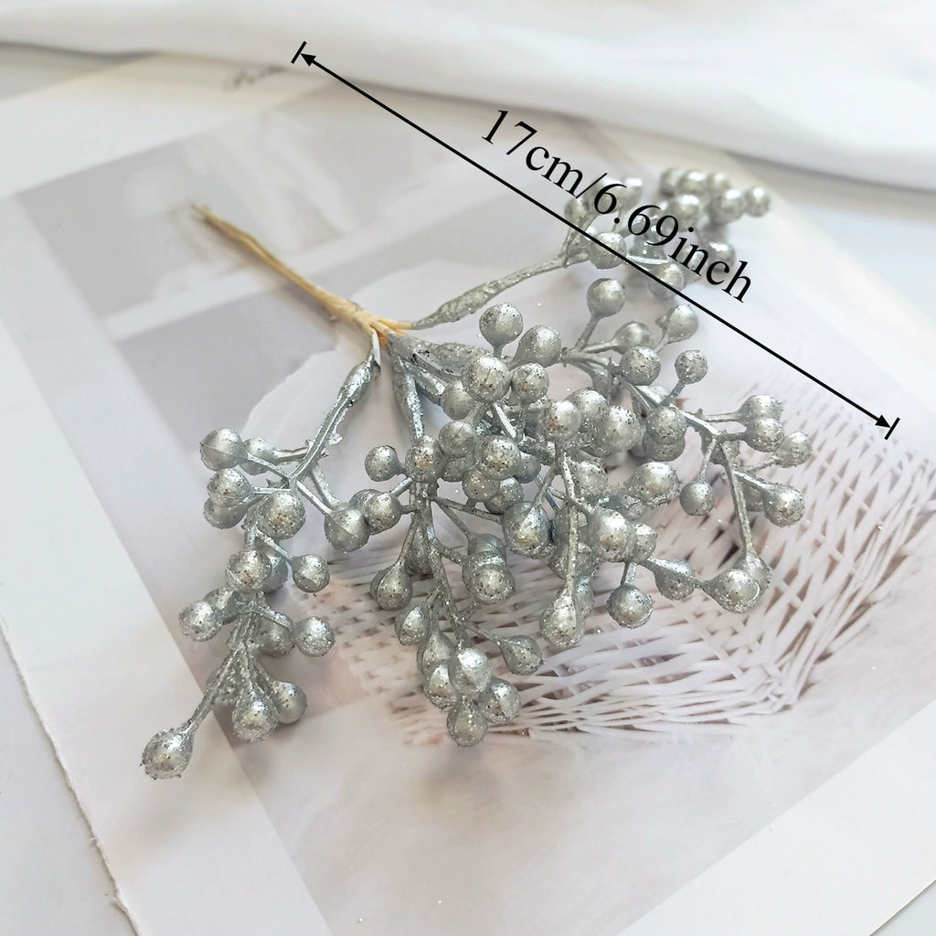 Petit Bouquet Artificiel Cèdre Doré 20 cm, Rameau de Pin pour DIY, Corsage Mariage, Décoration de Noël, Ambiance Élégante et Champêtre
