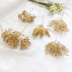 Petit Bouquet Artificiel Cèdre Doré 20 cm, Rameau de Pin pour DIY, Corsage Mariage, Décoration de Noël, Ambiance Élégante et Champêtre