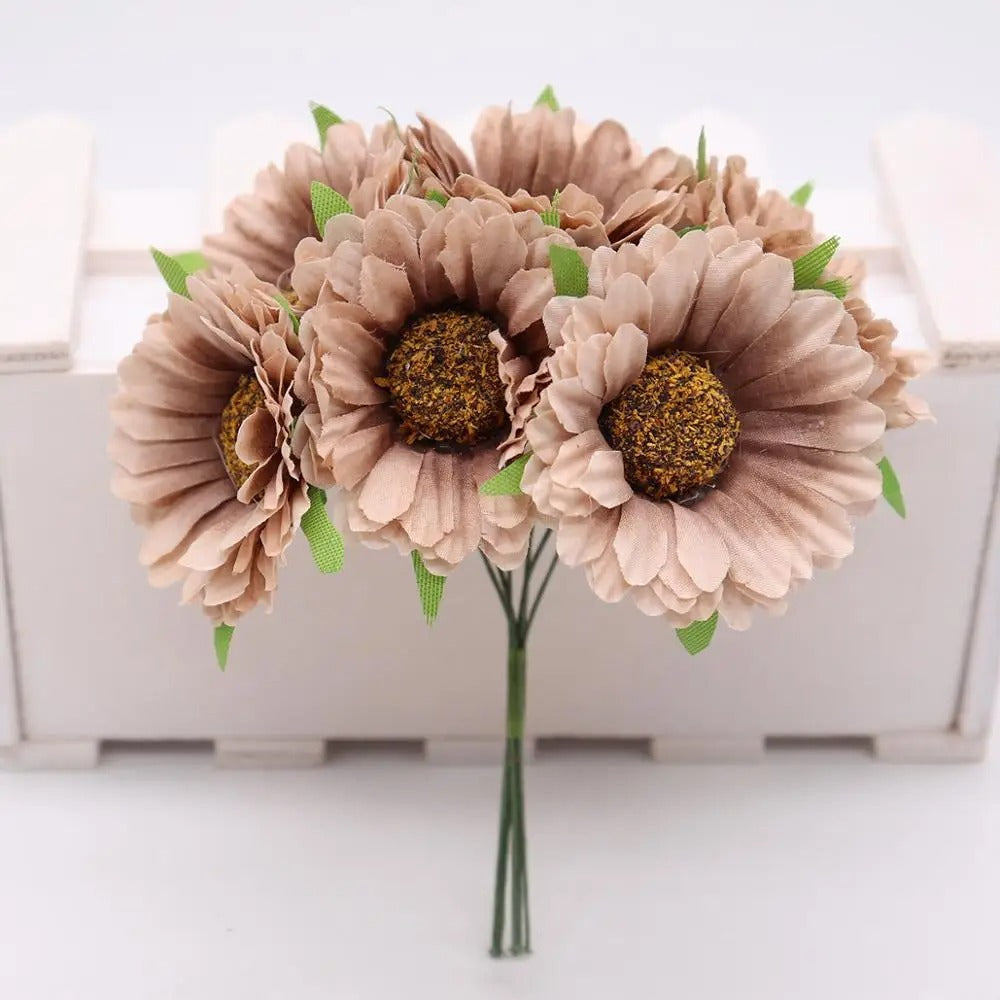 Têtes de Chrysanthèmes Artificiels, Lot de Fleurs 11cm pour DIY, Décoration Mariage Champêtre, Guirlande, Corsage, Ambiance Rétro et Sud de la France