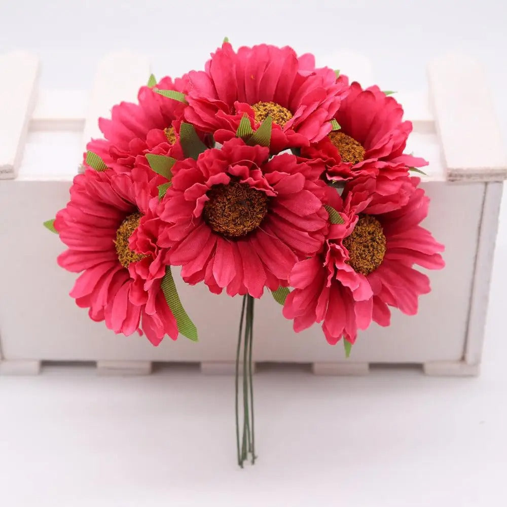 Têtes de Chrysanthèmes Artificiels, Lot de Fleurs 11cm pour DIY, Décoration Mariage Champêtre, Guirlande, Corsage, Ambiance Rétro et Sud de la France