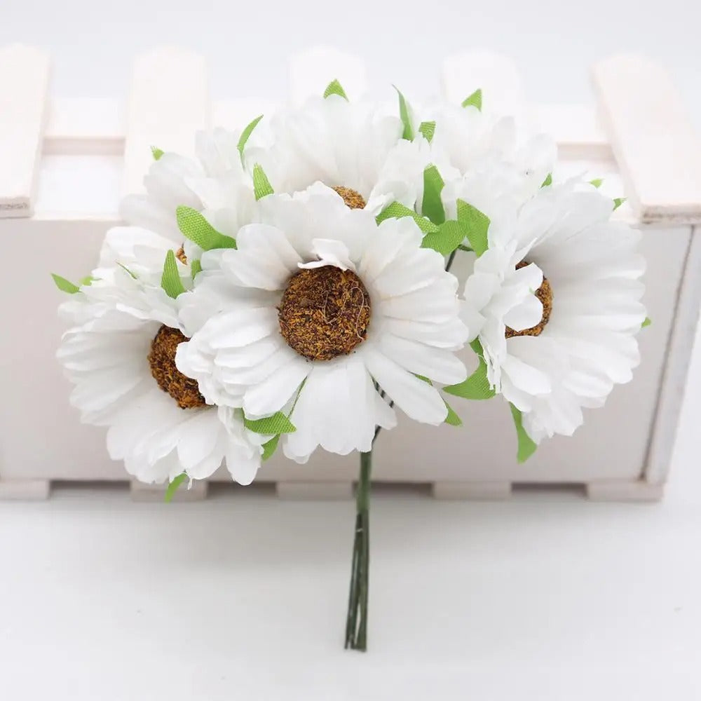Têtes de Chrysanthèmes Artificiels, Lot de Fleurs 11cm pour DIY, Décoration Mariage Champêtre, Guirlande, Corsage, Ambiance Rétro et Sud de la France