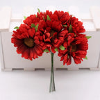 Têtes de Chrysanthèmes Artificiels, Lot de Fleurs 11cm pour DIY, Décoration Mariage Champêtre, Guirlande, Corsage, Ambiance Rétro et Sud de la France