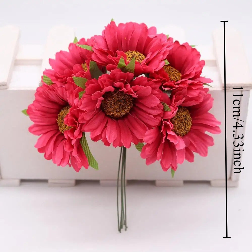 Têtes de Chrysanthèmes Artificiels, Lot de Fleurs 11cm pour DIY, Décoration Mariage Champêtre, Guirlande, Corsage, Ambiance Rétro et Sud de la France