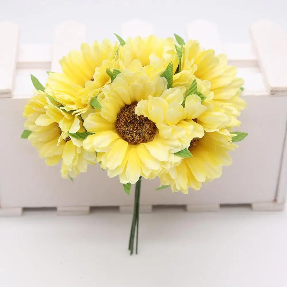 Têtes de Chrysanthèmes Artificiels, Lot de Fleurs 11cm pour DIY, Décoration Mariage Champêtre, Guirlande, Corsage, Ambiance Rétro et Sud de la France