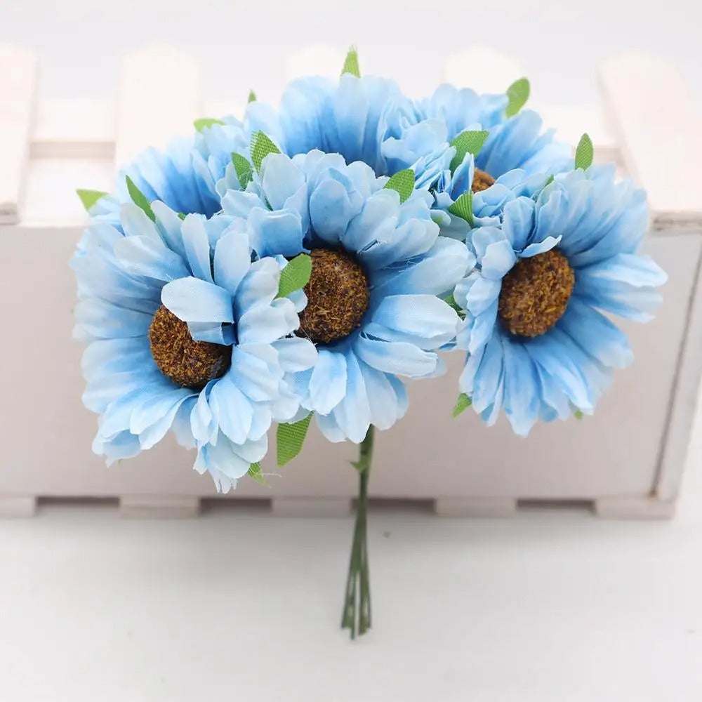 Têtes de Chrysanthèmes Artificiels, Lot de Fleurs 11cm pour DIY, Décoration Mariage Champêtre, Guirlande, Corsage, Ambiance Rétro et Sud de la France