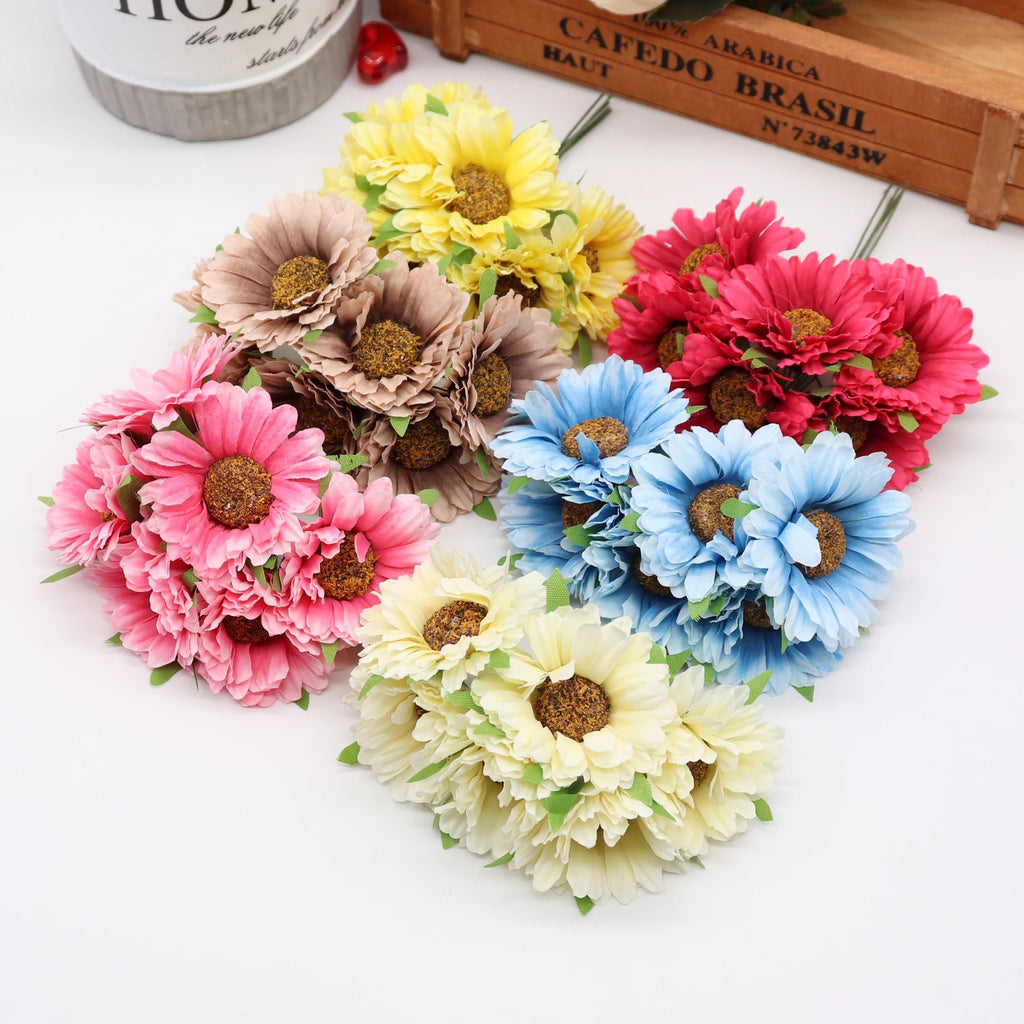 Têtes de Chrysanthèmes Artificiels, Lot de Fleurs 11cm pour DIY, Décoration Mariage Champêtre, Guirlande, Corsage, Ambiance Rétro et Sud de la France
