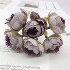 Mini Bouquet de Fleurs Artificielles 12cm, 6 Tiges au Charme Champêtre, Idéal pour DIY Mariage, Couronne, Déco Rétro & Accessoires