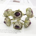 Mini Bouquet de Fleurs Artificielles 12cm, 6 Tiges au Charme Champêtre, Idéal pour DIY Mariage, Couronne, Déco Rétro & Accessoires