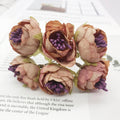 Mini Bouquet de Fleurs Artificielles 12cm, 6 Tiges au Charme Champêtre, Idéal pour DIY Mariage, Couronne, Déco Rétro & Accessoires