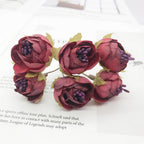 Mini Bouquet de Fleurs Artificielles 12cm, 6 Tiges au Charme Champêtre, Idéal pour DIY Mariage, Couronne, Déco Rétro & Accessoires