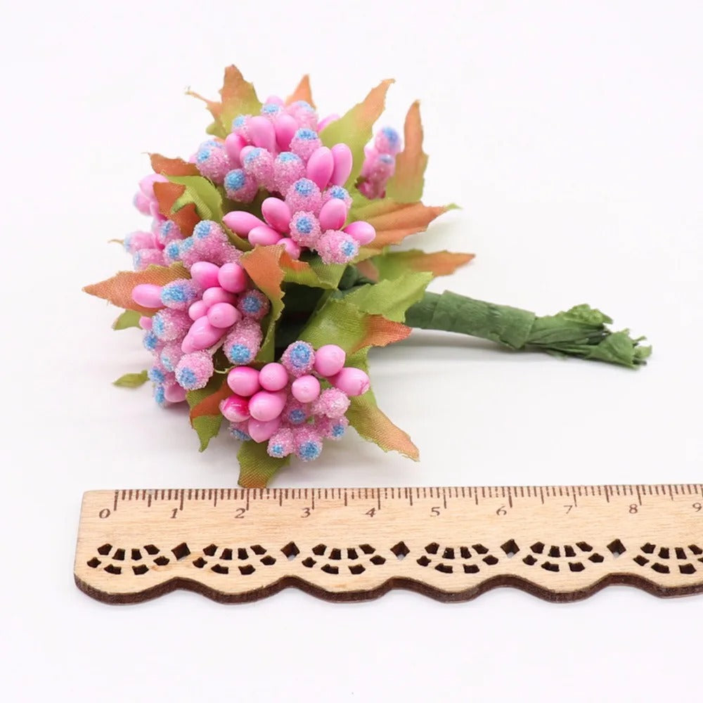 Bouquet de Gypsophile Artificiel (10 Brins), Petites Fleurs Blanches Givré, 9cm, pour DIY Mariage, Décoration Champêtre, Corsage, Chapeau de Paille