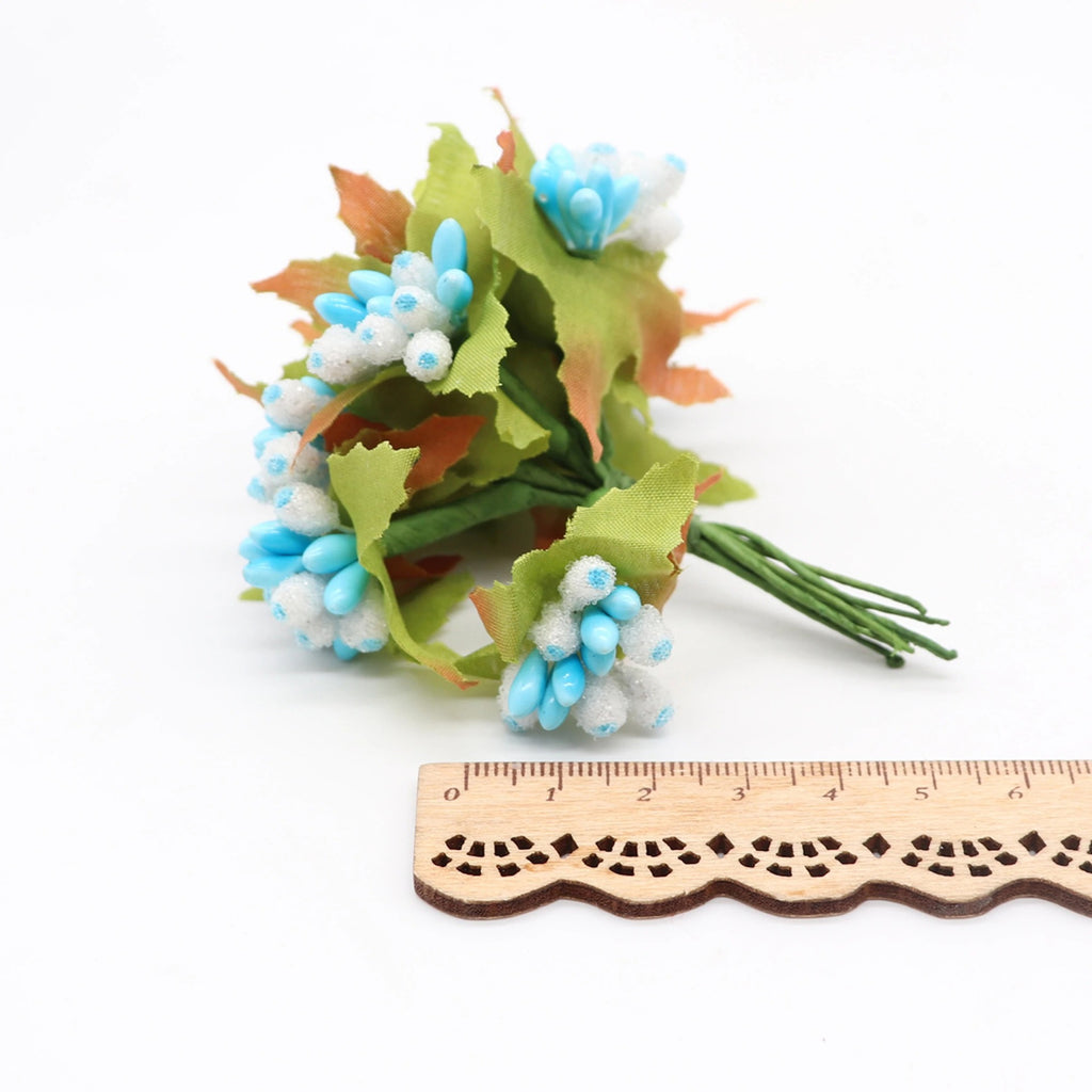Bouquet de Gypsophile Artificiel (10 Brins), Petites Fleurs Blanches Givré, 9cm, pour DIY Mariage, Décoration Champêtre, Corsage, Chapeau de Paille