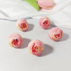 Mini Boutons de Rose Thé Artificiels 3cm, Lot de 5, Aspect Naturel pour DIY Mariage, Décoration Champêtre, Corsage et Loisirs Créatifs
