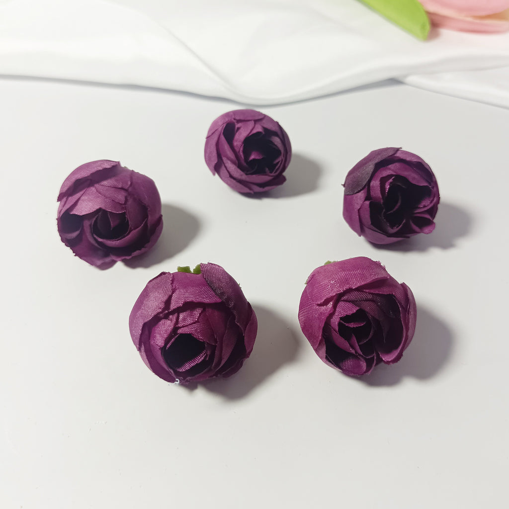 Mini Boutons de Rose Thé Artificiels 3cm, Lot de 5, Aspect Naturel pour DIY Mariage, Décoration Champêtre, Corsage et Loisirs Créatifs