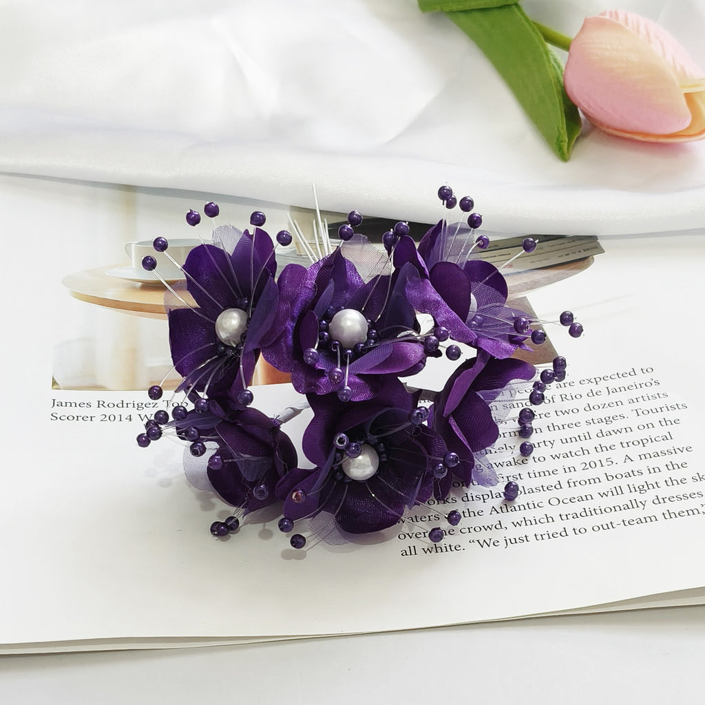 Fleurs Perlées Artificielles 12cm, Rameaux de Perles Délicates pour DIY Mariage, Accessoire Cheveux, Corsage, Décoration Champêtre et Bohème