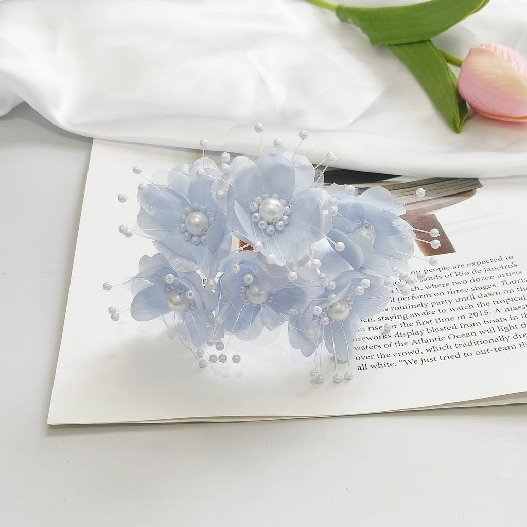 Fleurs Perlées Artificielles 12cm, Rameaux de Perles Délicates pour DIY Mariage, Accessoire Cheveux, Corsage, Décoration Champêtre et Bohème
