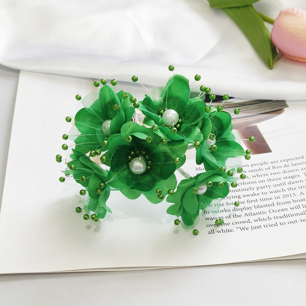 Fleurs Perlées Artificielles 12cm, Rameaux de Perles Délicates pour DIY Mariage, Accessoire Cheveux, Corsage, Décoration Champêtre et Bohème